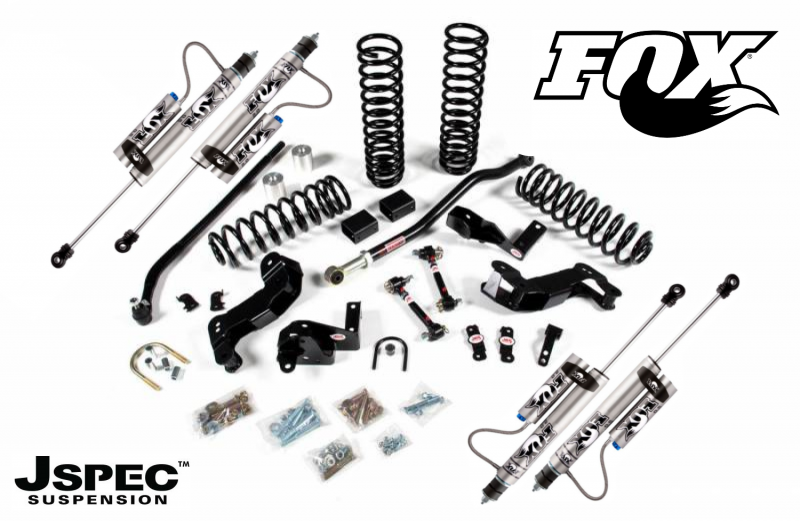 JKS 2007-2018 Jeep Wrangler JK 2Dr 3.5in Lift Kit J-Kontrol System Fox 2.0 Series with Reservoir Shocks JSPEC109KFR