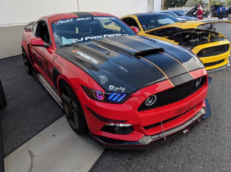 Oracle Lighting 2015-2017 Ford Mustang Pre-Assembled Headlights-Dynamic ColorSHIFT RGB+A-Black Edition 8199-332
