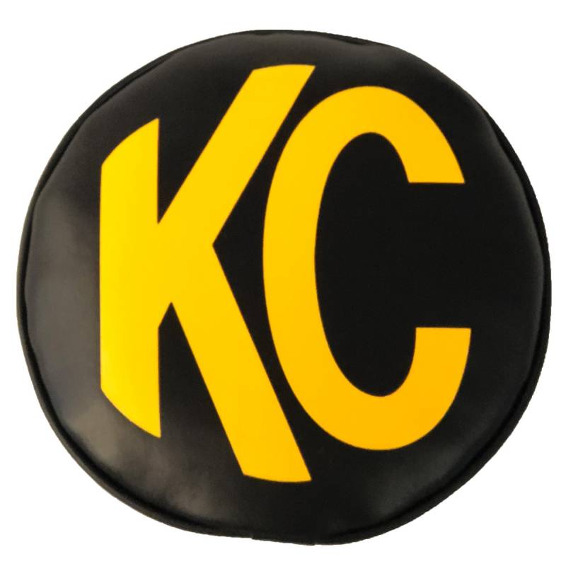 KC Hilites 8" Vinyl Cover  Black with Yellow KC Logo 5802