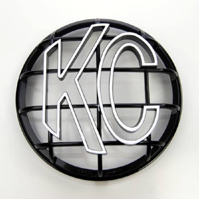 KC HiLites 6" Apollo Stone Guard Black with White KC Logo 7216