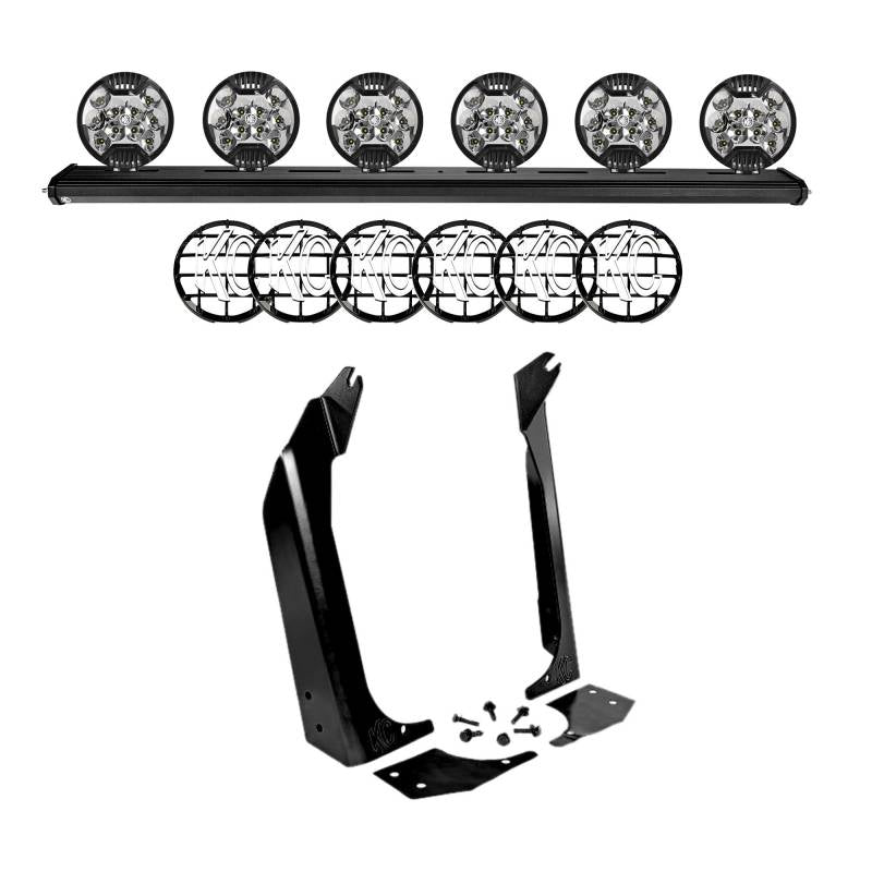 KC Hilites 1997-2006 Jeep Wrangler TJ 50" Overhead Xross Bar SlimLite LED 6 Light System 97060