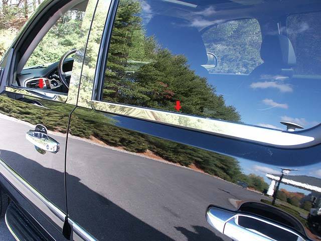 QAA  2007-2013 Chevrolet Avalanche Silverado GMC Sierra 2007-2014 Chevrolet Suburban Tahoe GMC Yukon 4 piece Stainless Window Sill Trim Set WS47184