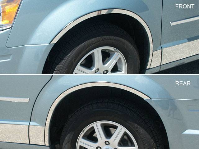 QAA 2008-2016 Chrysler Town & Country 2008-2020 Dodge Grand Caravan 2009-2012 Volkswagen Routan 4 piece Stainless Wheel Well Accent Trim full length WQ48895