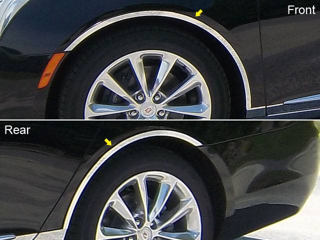 QAA 2013-2017 Cadillac XTS 4 piece Stainless Wheel Well Accent Trim WQ53245