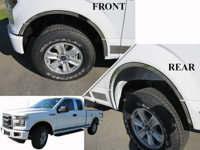 QAA 2015-2017 Ford F-150 12 piece Stainless Wheel Well Accent Trim WQ55308