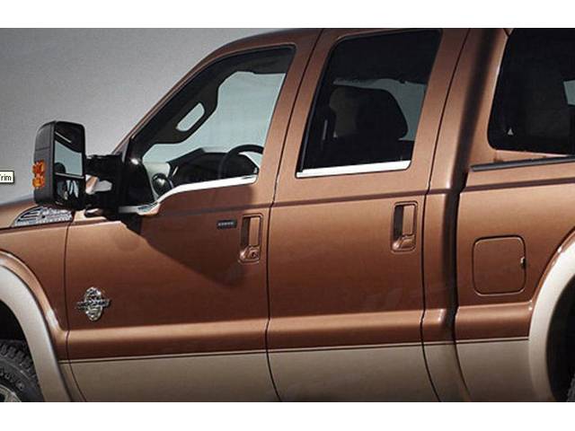 QAA 1999-2016 Ford F250 F350 Super Duty 4 piece Stainless Window Sill Trim Set Face Trim WS48323