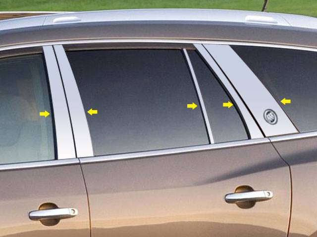 QAA 2013-2017 Buick Enclave 10 piece Stainless Pillar Post Trim with Buick Logo PP53533