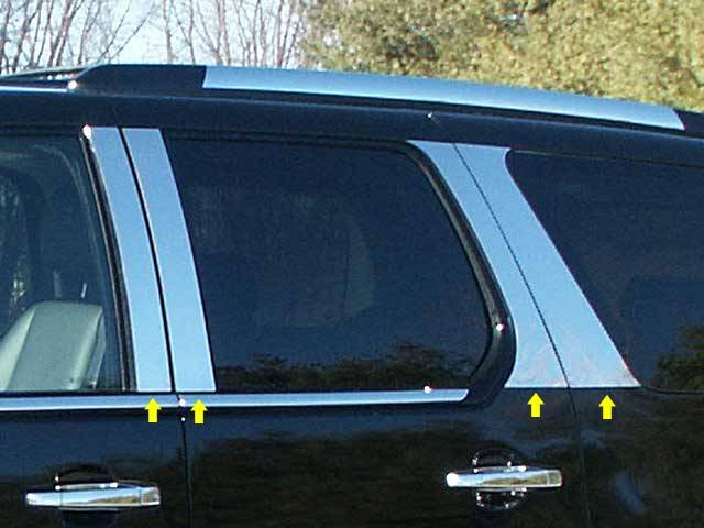 QAA 2007-2014 Cadillac Escalade 8 piece Stainless Pillar Post Trim PP47257