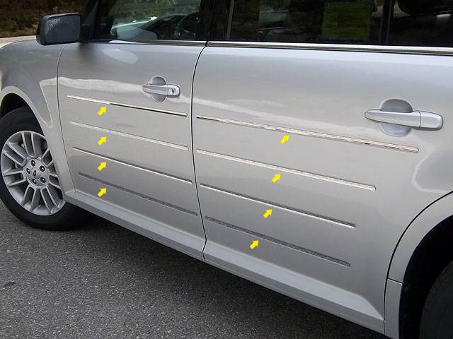 QAA 2009-2019 Ford Flex 16 piece Stainless Side Molding Accent Trim AT49340
