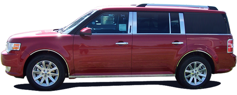 QAA 2009-2019 Ford Flex 16 piece Stainless Side Molding Accent Trim AT49340