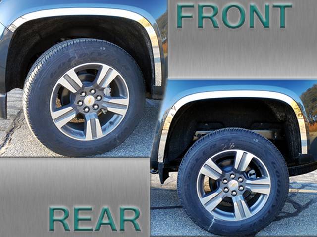 QAA 2015-2022 Chevrolet Colorado 4 piece Stainless Wheel Well Accent Trim WQ55150