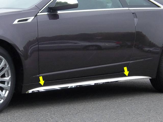 QAA 2011-2014 Cadillac CTS Coupe 4 piece Stainless Rocker Panel Trim TH50254