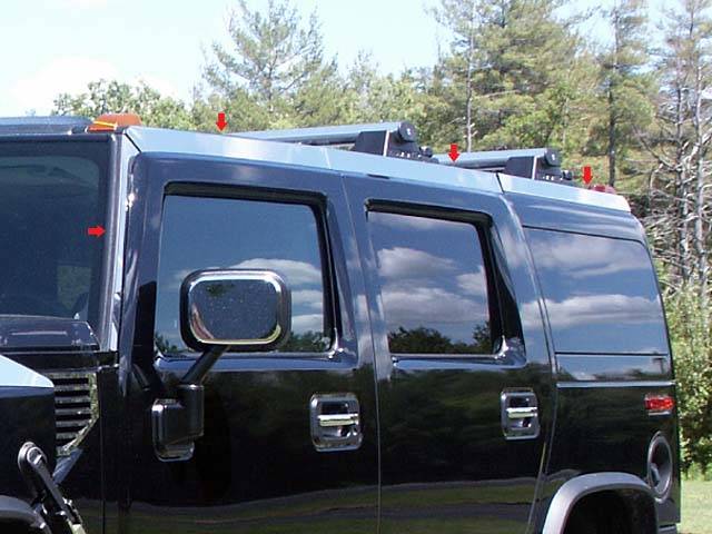 QAA 2003-2009 Hummer H2 8 piece Stainless Top Rail Accent Trim HV43017