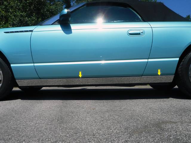QAA 2002-2006 Ford Thunderbird 4 piece Stainless Rocker Panel Trim TH43669