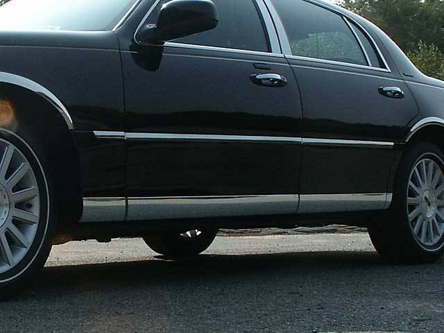 QAA 1998-2011 Lincoln Town Car 8 piece Stainless Rocker Panel Trim Lower Kit TH38680