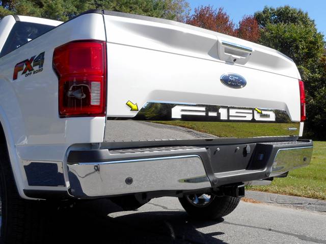 QAA 2018-2020 Ford F-150 2 piece Stainless Tailgate Accent Trim with logo NEW Eco RT58310