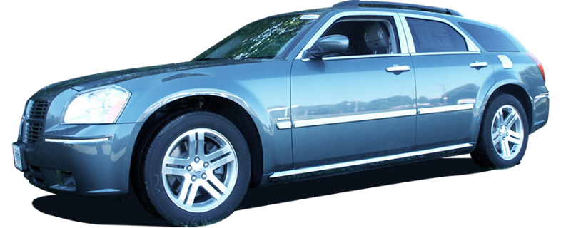 QAA 2005-2008 Dodge Magnum 14 piece Stainless Window Trim Package with Upper Trim Pillar Posts Window Sills FULL Package WP45920