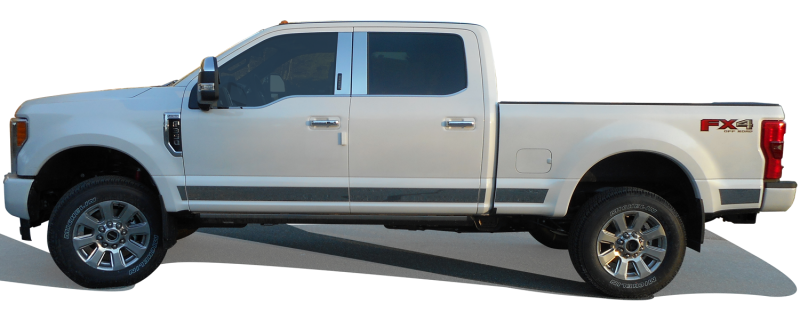 QAA 2017-2022 Ford F-250 F-350 Super Duty 12 piece Stainless Rocker Panel Trim Upper Kit TH57324