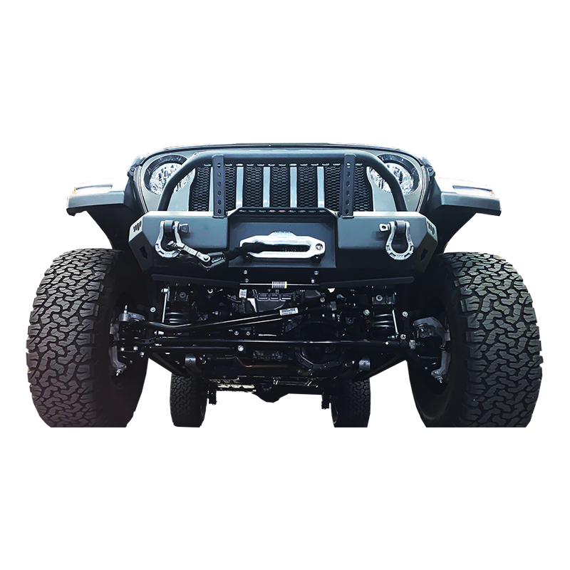 Warrior 2018-2020 Jeep Wrangler JL JLU 2020 Jeep Gladiator JT MOD Series Front Stubby Bumper with Brush Guard 6537