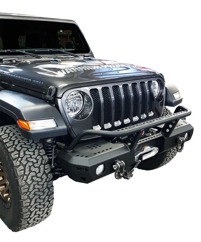 Warrior 2018-2020 Jeep Wrangler JL JLU 2020 Jeep Gladiator JT MOD Series Front Mid-Width Bumper with Brush Guard 6538