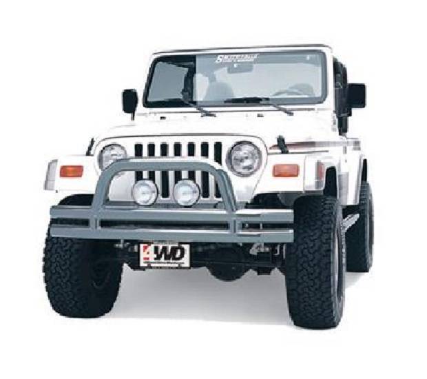 Smittybilt 1976-2006 Jeep CJ Wrangler YJ TJ LJ Front Bumper with Hoop in Stainless Steel JB44-FS