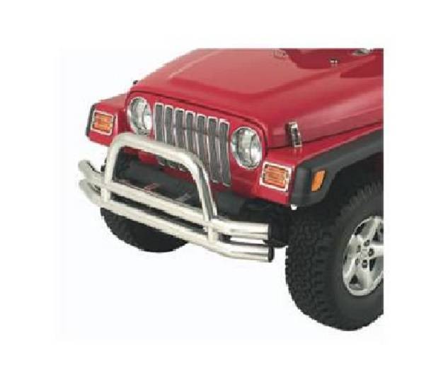 Smittybilt 1976-2006 Jeep CJ Wrangler YJ TJ LJ Front Bumper with Hoop in Stainless Steel JB44-FS
