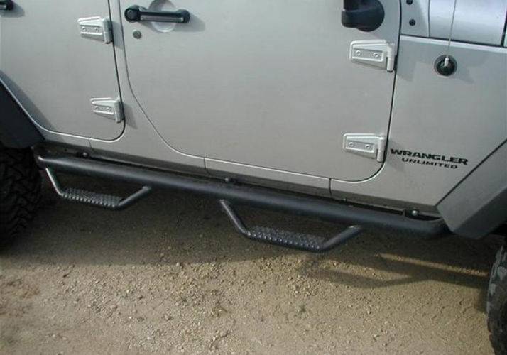 N-Fab 2007-2017 Jeep Wrangler 2018 Wrangler JK 4 Door 3 Inch Nerf Step W2W All Tex Black J0764