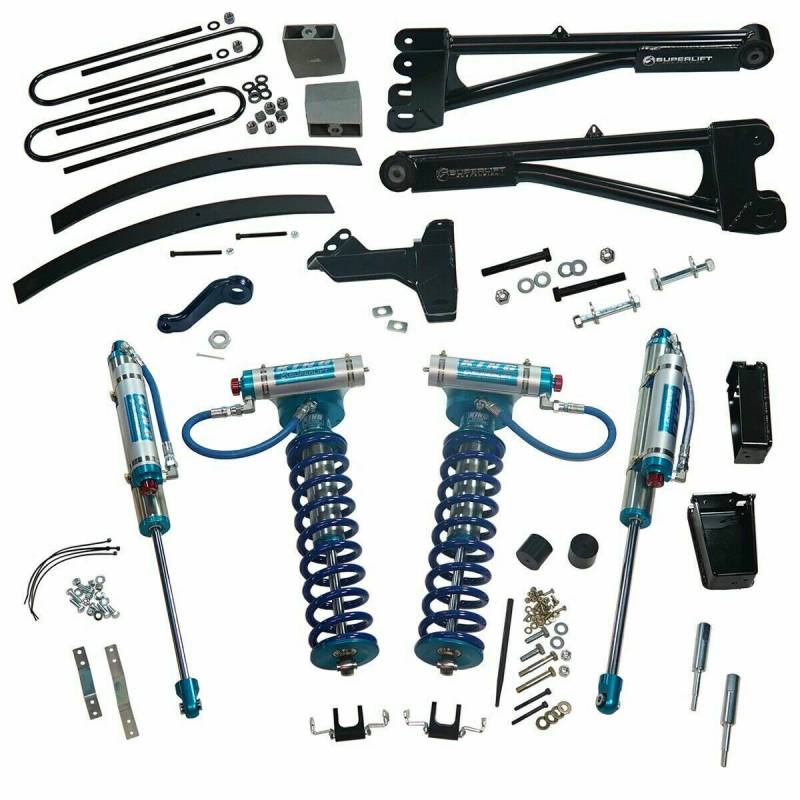 SUPERLIFT 2005-2007 Ford F-250 F-350 Super Duty 4WD Dsl with Rep Radius Arms Clvrs King Rr Shocks Lift Kit 8" K979KG/86040X2
