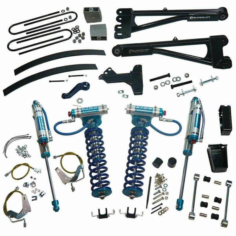 SUPERLIFT 2008-2010 Ford F-250 F-350 Super Duty 4WD-Dsl with Rep Radius Arms Clvrs King Rr Shocks Lift Kit 8" K985KG/86040X2