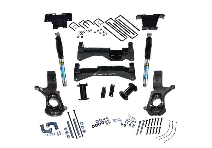 SUPERLIFT 2007-2016 Chevrolet Silverado Gmc Sierra 1500 2WD with Cast Steel Ctrl Arms  With Bilstein Shocks Lift Kit 8" K894B/86040X2