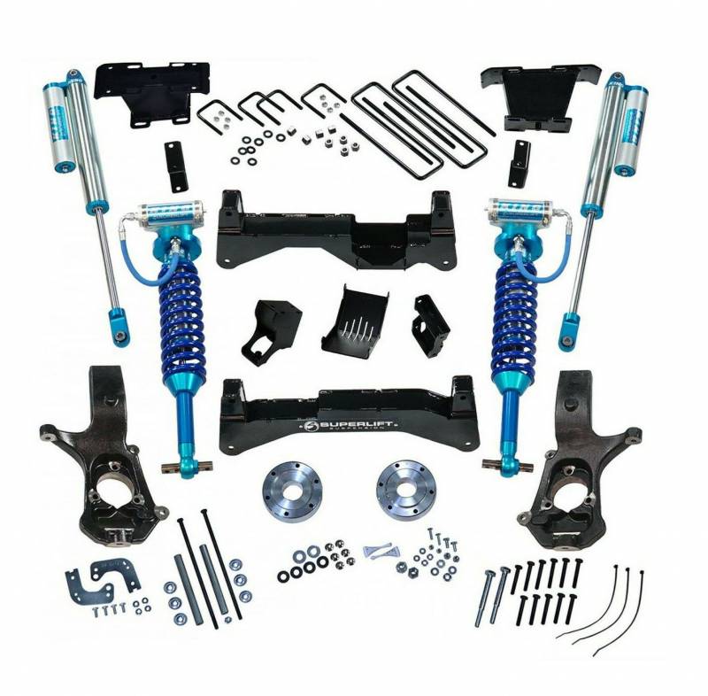 SUPERLIFT 2007-2016 Chevrolet Silverado Gmc Sierra 1500 4WD with OE Cast Steel Ctrl Arms King Clvrs Res Rr Shocks Lift Kit 8" K919KG