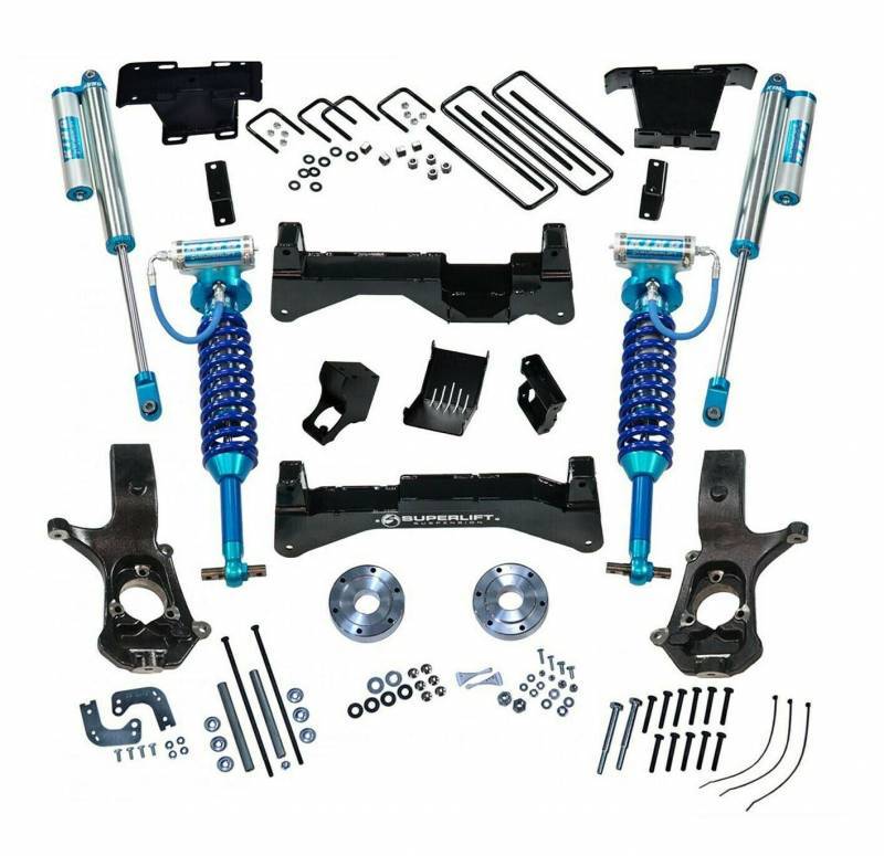 SUPERLIFT 2014-2018 Chevrolet Silverado GMC Sierra 1500 2019 Silverado 1500 Legacy Sierra 1500 Limited 4WD with OE Al or SS Ctrl Arms King Clvr Res RrShck Lift Kit 8" K908KG