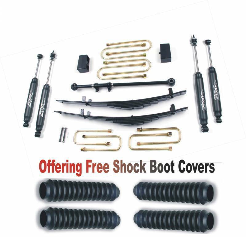 Zone OffRoad 2000-2005 Ford Excursion 4in Suspension System With Free Boot Protectors ZONF11N
