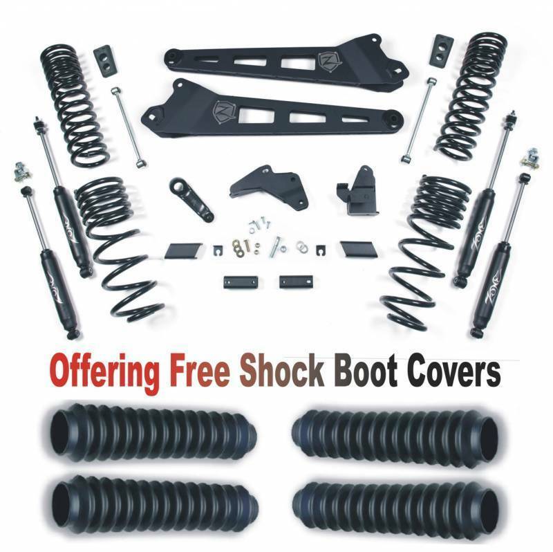 Zone OffRoad 2014-2018 Dodge Ram 2500 Diesel 6.5in Replacement Radius Arm Kit With Free Boot Protectors ZOND58N