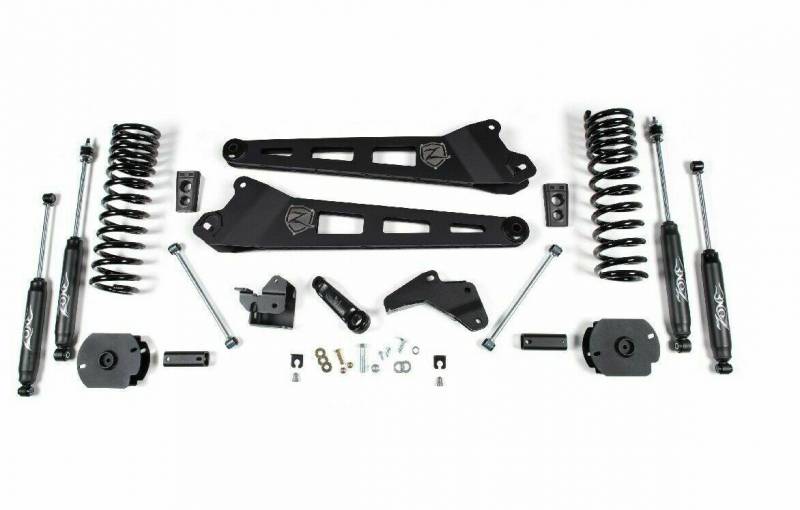 Zone OffRoad 2014-2018 Dodge Ram 2500 GAS 4in Radius Arm Suspension Lift Kit System With Free Boot Protectors ZOND63N