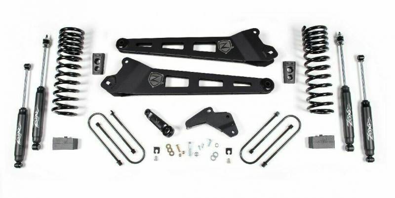 Zone OffRoad 2013-2018 Dodge Ram 3500 GAS 4in Radius Arm Suspension Lift Kit System With Free Boot Protectors ZOND65N