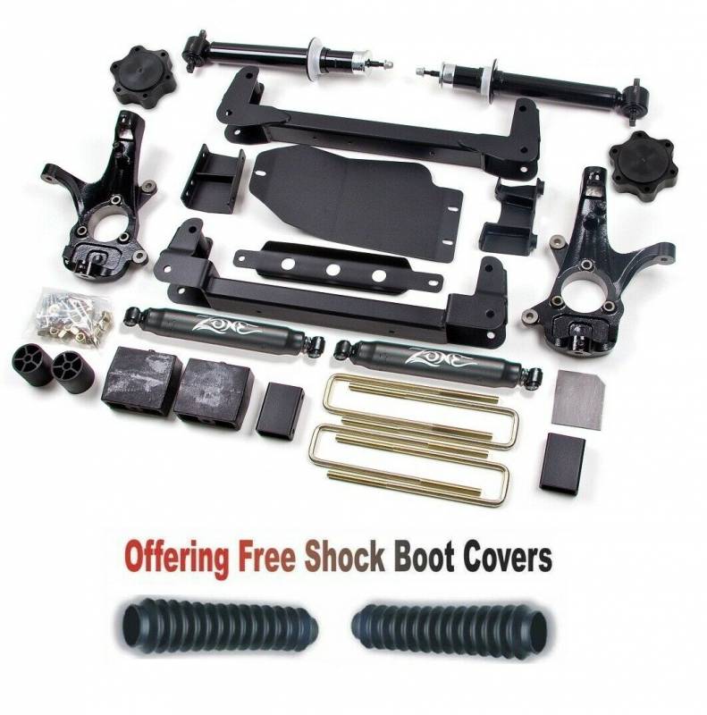 Zone OffRoad 2007-2013 Chevrolet K1500 GMC K1500 4.5in Suspension Lift Kit System With Free Boot Protectors ZONC8N