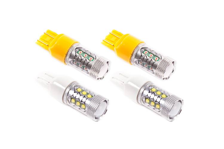 Diode Dynamics 2018-2019 Jeep Wrangler 2020 Jeep Gladiator Front Turn Stage 2 7443 LED Bulb XP80 White and Amber DD0422