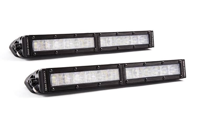 Diode Dynamics 12 Inch LED Light Bar Single Row Straight Clear Wide Pair Stage Series Universal DD5023P
