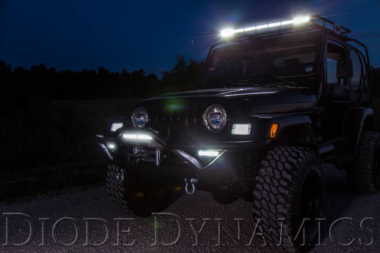 Diode Dynamics 12 Inch LED Light Bar Single Row Straight Clear Wide Pair Stage Series Universal DD5023P