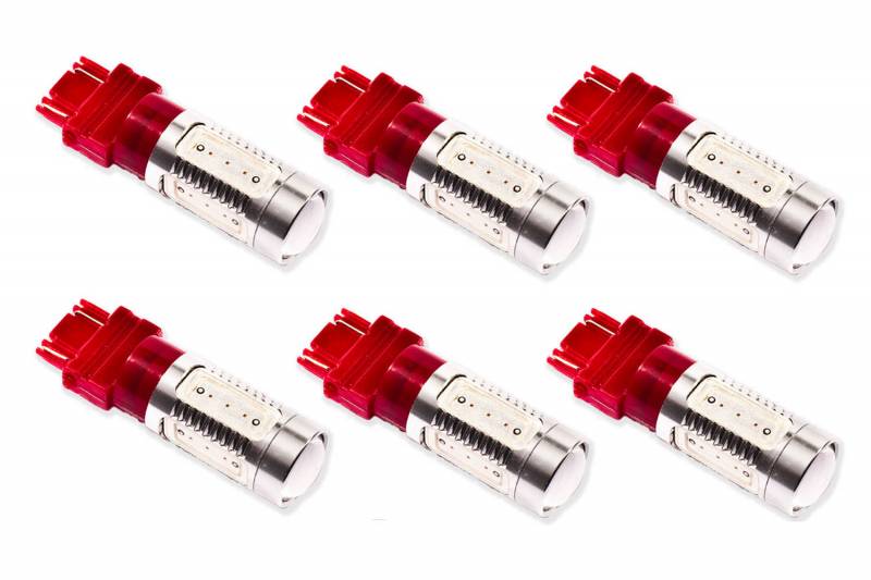Diode Dynamics 3157 LED Bulb HP11 LED Red Set of 6 Universal DD0051H