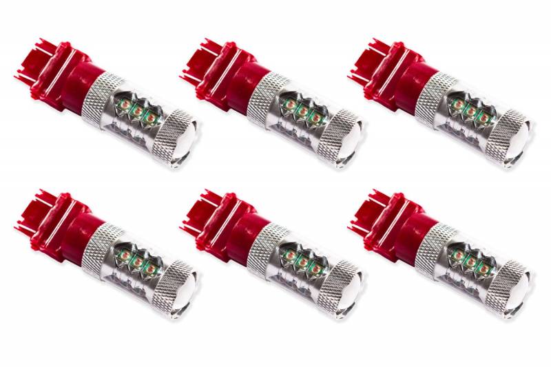 Diode Dynamics 3157 LED Bulb XP80 LED Red Set of 6 Universal DD0059H