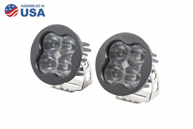 Diode Dynamics Worklight SS3 Pro White SAE Fog Round Pair Universal DD6146P