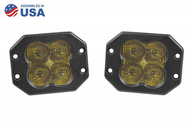 Diode Dynamics Worklight SS3 Pro Yellow SAE Fog Flush Pair Universal DD6214P