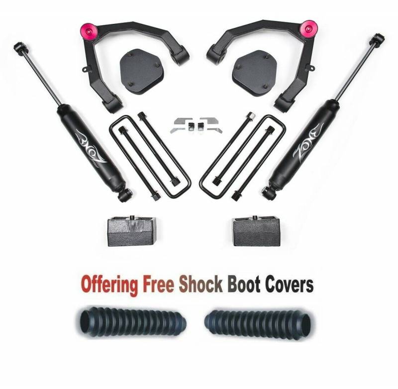 Zone OffRoad 2007-2013 Chevrolet Silverado 1500 2WD 3.5in Adventure Series UCA Kit System With Free Boot Protectors ZONC30N