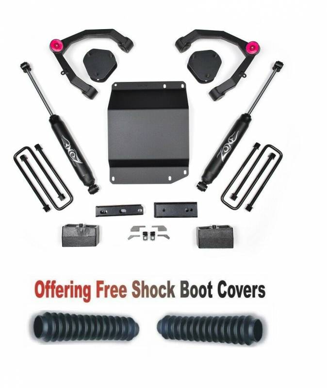 Zone OffRoad 2007-2013 Chevrolet Silverado GMC Sierra 1500 4WD 3.5in Adventure Series UCA Lift Kit System With Free Boot Protectors ZONC29N