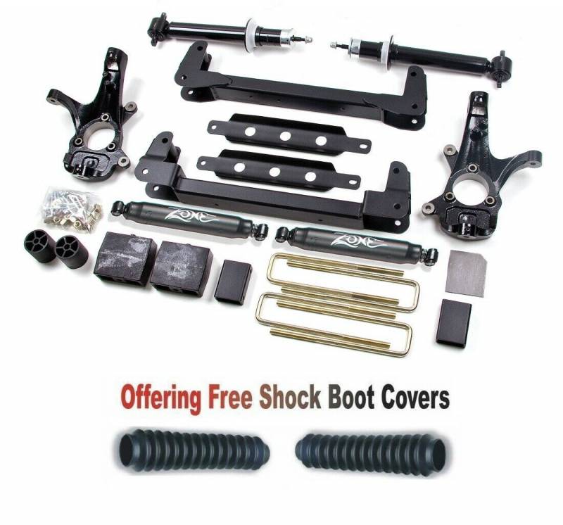 Zone OffRoad 2007-2013 Chevrolet Silverado GMC Sierra 1500 2WD 6.5in Suspension System With Free Boot Protectors ZONC2N