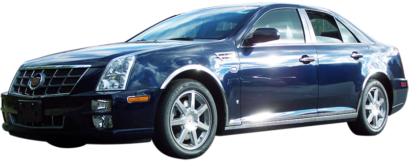 QAA 2005-2011 Cadillac STS 4 piece Molded Stainless Steel Wheel Well Fender Trim Molding 1.75" Width WZ45236