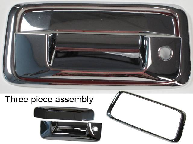 QAA 2014-2018 GMC Sierra 2014-2019 Chevrolet Silverado 1500 LD 2 piece Chrome Plated ABS plastic Tailgate Handle Cover Kit DH54183