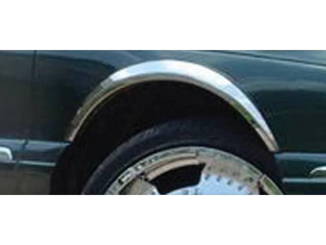QAA 1998-2004 Lincoln Continental 4 piece Molded Stainless Steel Wheel Well Fender Trim Molding slightly greater than 2" Width WZ38610
